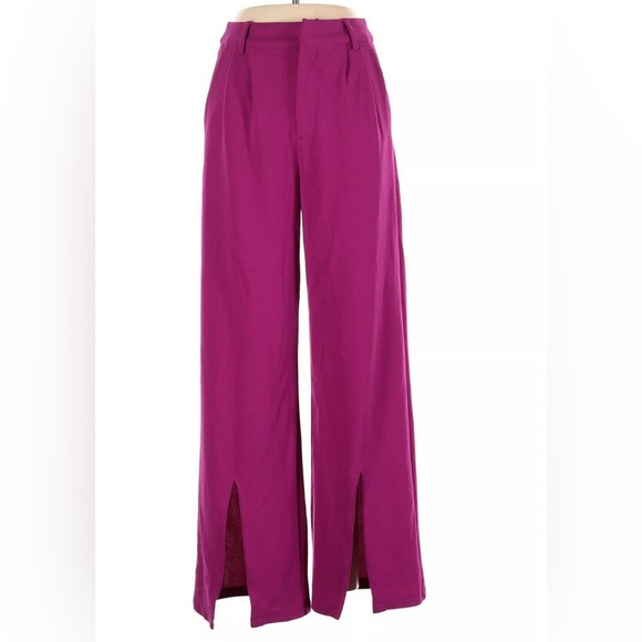Happily Grey Fuchsia Purple Wide Leg Split Hem Trouser size 11 - Picture 1 of 5